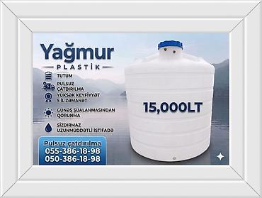 oksigen balonu icarə: YAĞMUR markalı plastik su çənləri – yatıq (horizontal) model Tutum — 9