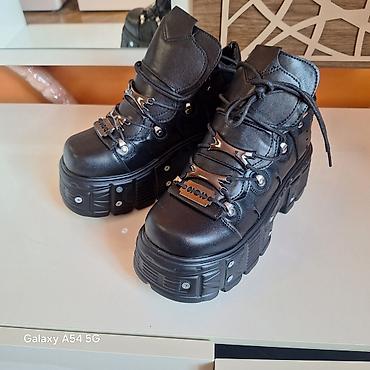 lak botinkalar: Newroker Qara platformalı unisex ayaqqabı/boots - Stil — 1