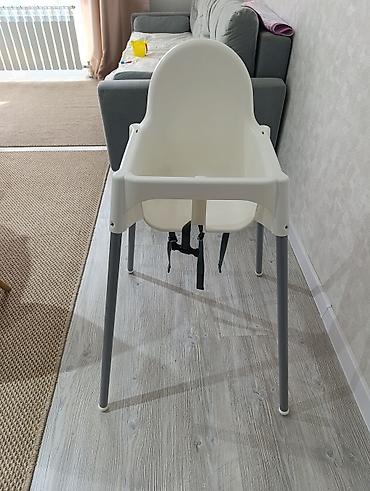 мебельный домкрат: Стульчик для кормления, Б/у, Ikea, Пластик, цвет - Белый, Платная доставка — 3