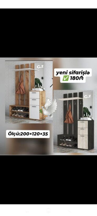 Masa və oturacaq dəstləri: Yeni, Düz dolab, Dəhliz dolabı