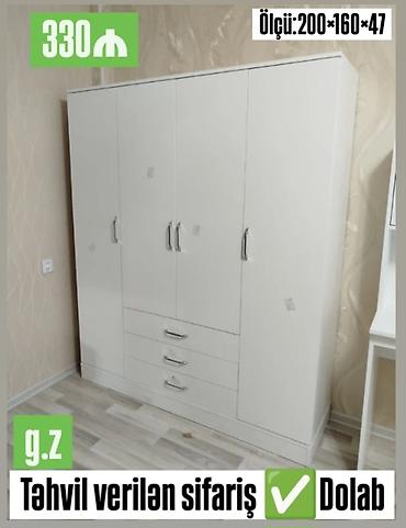 Məhsul: Ağ rəngli paltar dolabı Ölçü: 200 × 160 × 47 sm (şəkildə lalafo.az -da Məhsul: Ağ rəngli paltar dolabı Ölçü: 200 × 160 × 47 sm (şəkildə
