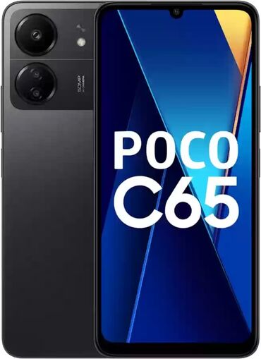 необычный телефон: Poco C65, Б/у, 256 ГБ, цвет - Черный, 2 SIM