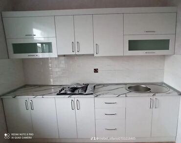 Sifarişlə mətbəx mebeli: Sifarişlə mətbəx dəsti, Özü çəkən petlələr, MDF, Kredit yoxdur, Pulsuz çatdırılma, Rayonlara çatdırılma — 25