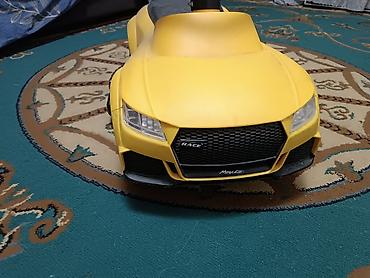 толокар: Детская машинка-каталка MegaCar Race, желтая - Яркий спортивный — 2