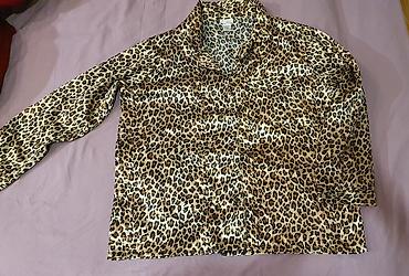 Alt paltarı: Leopard naxışlı atlas pijama dəsti - 2 hissə: uzunqol düyməli köynək — 1