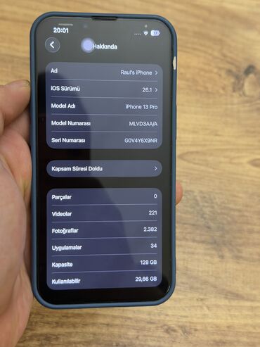 Apple iPhone: IPhone 13 Pro, 128 GB, Sierra Blue, Zəmanət, Simsiz şarj, Face ID — 2
