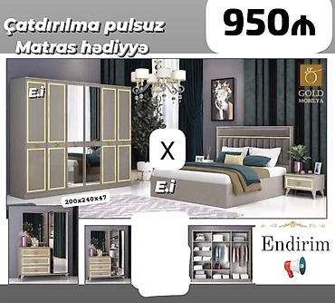 Yataq otağı mebel dəsti - Qiymət: 950₼ - Çatdırılma pulsuz - Matras