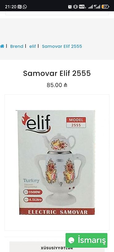 caydan dəsti: Yeni Elektrik Samovar, 4 l, Ünvandan götürmə — 2