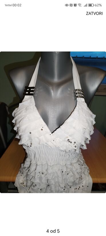 pamučne haljine za plažu: M (EU 38), color - White, Evening, Without sleeves
