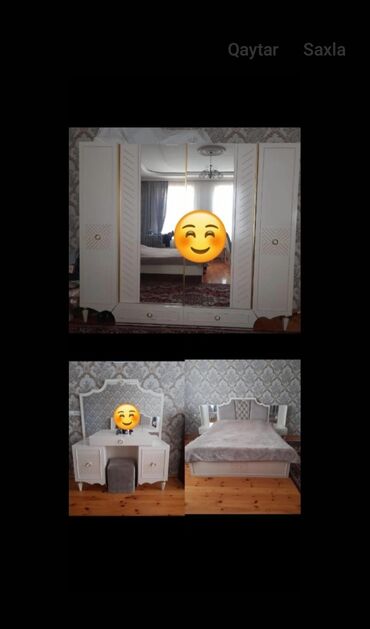 Yataq otağı dəstləri: 2 təknəfərlik çarpayı, Dolab, Komod, Termo, Azərbaycan, İşlənmiş