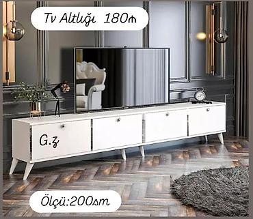 televizor boyuk ekran: TV altlığı – 180₼ Ağ rəngli, minimal və müasir dizayn. - Ölçü: 200 sm — 1