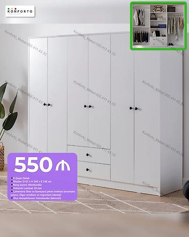 6 qapılı paltar dolabı – ağ rəngli, minimal dizayn Texniki