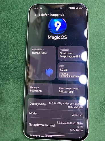 honor 8x kabrolari: Honor X8c, 256 GB, rəng - Ağ — 3