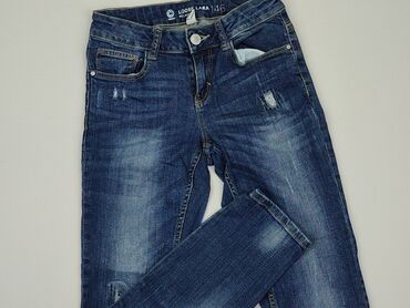 jeansy biodrówki rurki: Jeans, DenimCo, 11 years, 140/146, condition - Good