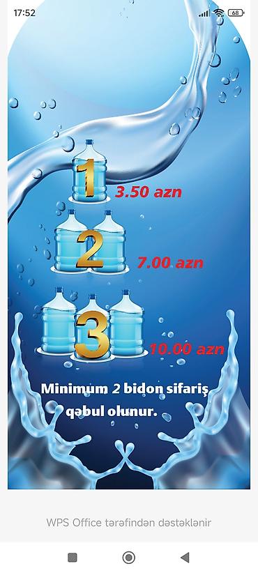ucuz su cənləri: ELSU – 19 litrlik bidonlarda içməli su - Mənbə: Mərkəzləşdirilmiş — 2
