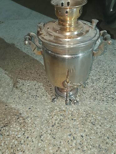 odun samavarı: Klassik kömürlü/odunlu samovar - Material: metal korpus, pirinç tonlu — 1
