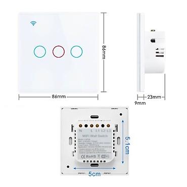 razetka: Tuya WiFi Elektriki Yandırıb Söndürmə Açarı 2 Düyməli Yeni — 5