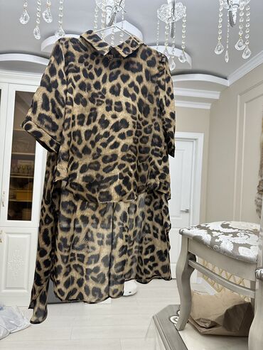 платья леопард: Повседневное платье, Средняя модель, Шифон, Оверсайз, S (EU 36), M (EU 38), L (EU 40)