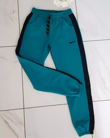 Trousers: M (EU 38), Single-colored, color - Turquoise