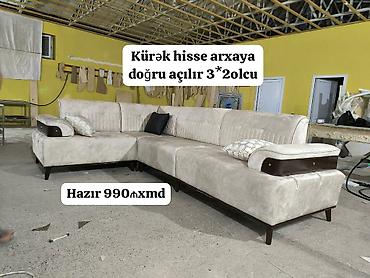 acilan kreslo: Künc divan dəsti - Ölçü: 3 x 2 m - Arxa kürək hissəsi arxaya doğru — 1