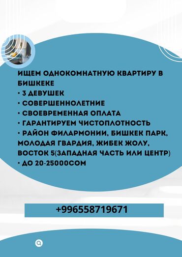 квартира бишек: 1 бөлмө, 25 кв. м