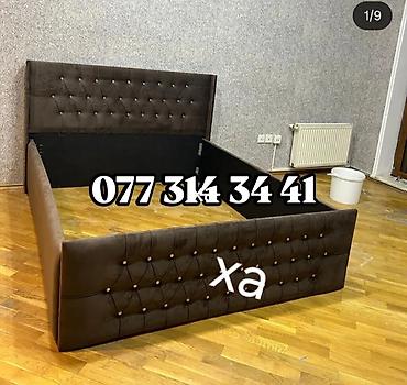 saatlar type 1: Mebel: Yumşaq başlıqlı taxta karkas çarpayı - Dizayn: Hündür və geniş — 1