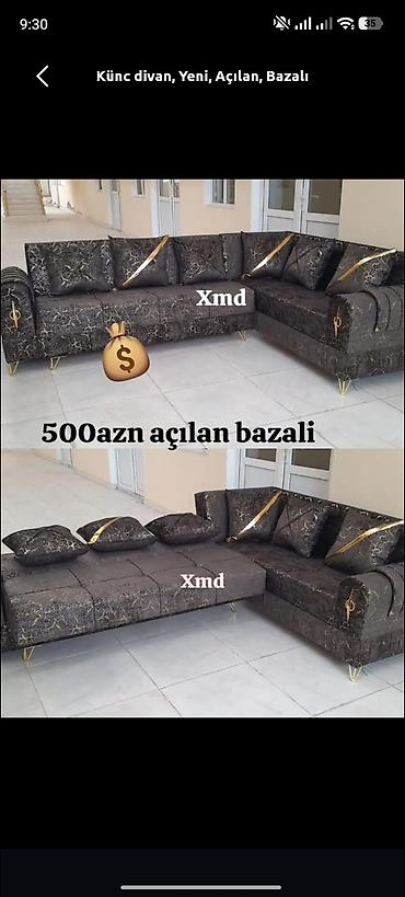 divan almaq: Künc divan – açılan və bazalı model - L formalı künc divan - Açılan — 1