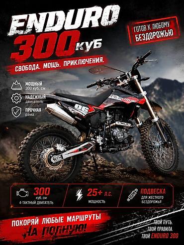 Мототехника: Эндуро/питбайк-эндуро 300 кубов (карбюраторный) на 17/19 дюймов - — 1