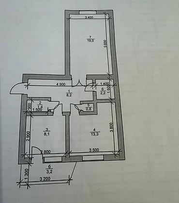 этажный дом: 2 комнаты, 55 м², 105 серия, 3 этаж, Старый ремонт — 5