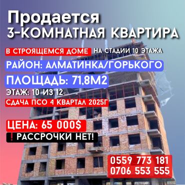 Продажа квартир: 3 комнаты, 71 м², Элитка, 10 этаж