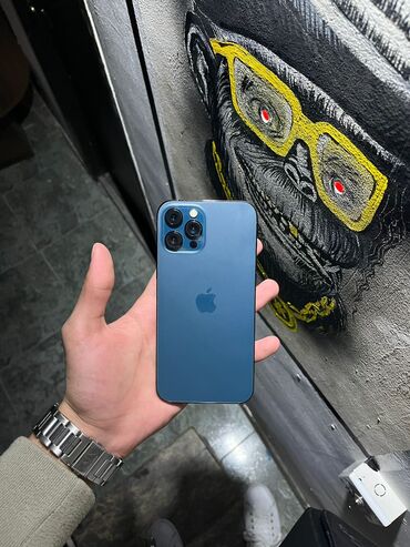 iphone 12 pro max irşad: IPhone 12 Pro Max, 128 GB, Pacific Blue, Simsiz şarj, Face ID