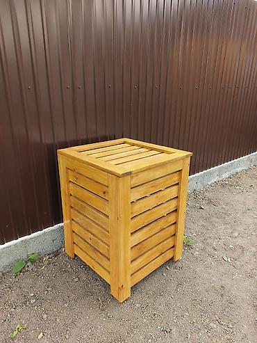 Другие товары для дома: Контейнер деревянный для сбора мусора. Стильный и современный мусорный — 12