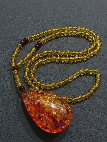 amber elixir mystery: Kəhrəba tərzində boyunbağı və iri damla asma qiymət endirildi.ZƏNG — 3