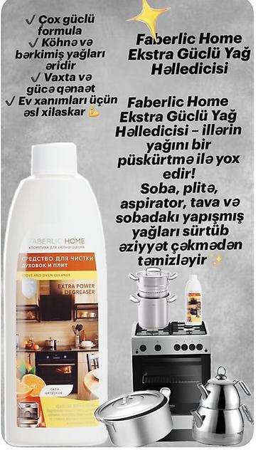 Yağ çökdürücü Faberlic Qaz plitəsi və soba təmizləmək üçün lalafo.az -da Yağ çökdürücü Faberlic Qaz plitəsi və soba təmizləmək üçün