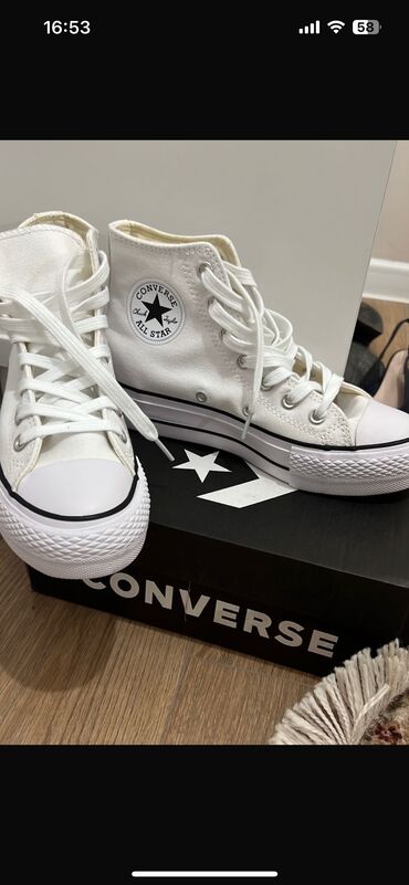крестьянка платье: Кроссовки, 37.5, 38, Converse, Новый, цвет - Белый, Самовывоз at lalafo.kg крестьянка платье: Кроссовки, 37.5, 38, Converse, Новый, цвет - Белый, Самовывоз