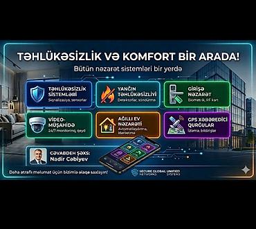 Digər xidmətlər: Təhlükəsizlik sistemləri | Müşahidə kameraları | Quraşdırılma, Zəmanət — 9