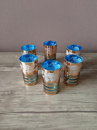 demir stekan: Stəkanlar, rəng - Mavi, Şüşə, 6 ədədli dəst, 300 ml — 1