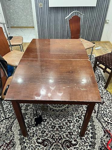 Masalar: Qonaq masası, İşlənmiş, Açılan, Taxta, Dördbucaq masa — 1
