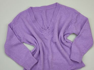 liliowa bluzki damskie: Sweter, L, stan - Dobry