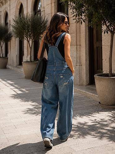 cins kombinezonlar instagram: Qadınlar üçün cins kombinezon - Model: geniş kəsimli, “baggy” siluet — 2