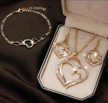 Setovi nakita: Set: Minđuše, Narukvica, Ogrlica, Materijal: Hirurški čelik — 21