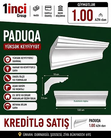 PAdUQA – yüksək keyfiyyətli tavan plintusu Xüsusiyyətlər: - Yüksək