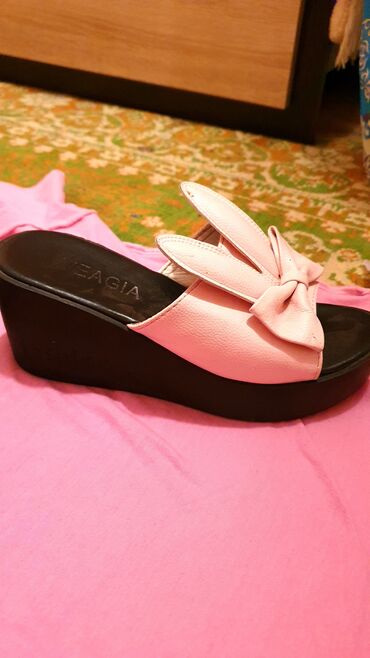 женские вечерние туфли: Тапочки на подошве розовые 36 размера