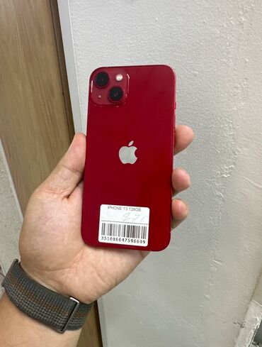 музыка авто: IPhone 13, Б/у, 128 ГБ, Красный, Чехол, 86 %