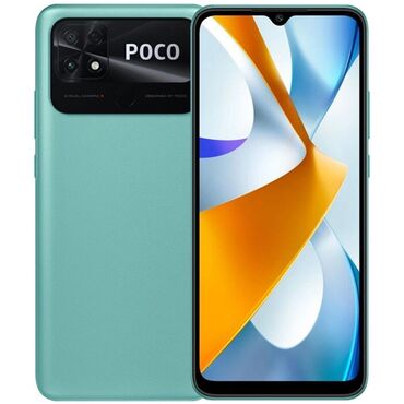 телефон 2500: Poco C40, 32 ГБ, цвет - Голубой