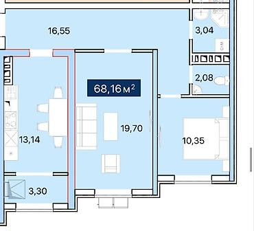 Продажа квартир: 2 комнаты, 68 м², Пригородное с. Элитка, 4 этаж, ПСО (под самоотделку) — 3