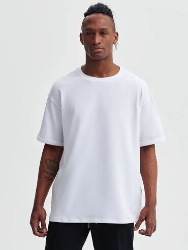 футболка оверсайз мужская: Футболка цвет - Белый
