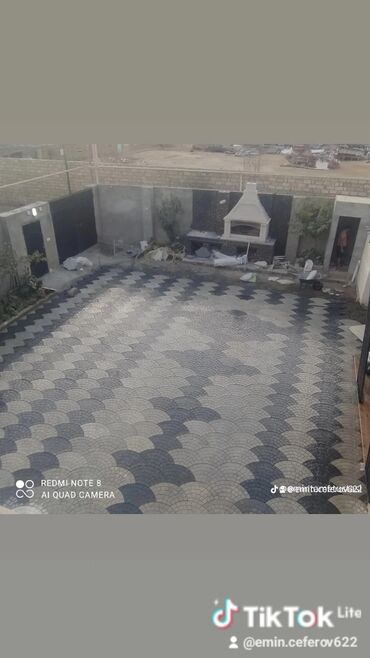 Tamet: Tamet döşəmə xidməti – dekorativ beton/daş təməli ilə həyət və giriş — 27