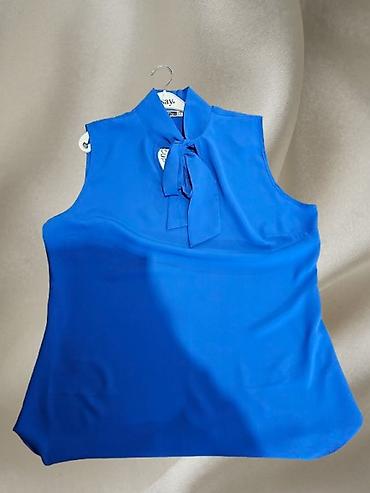 srebro valjevo: Plava bezrukavna bluza sa mašnom Razni br - Elegantna ženska bluza — 1