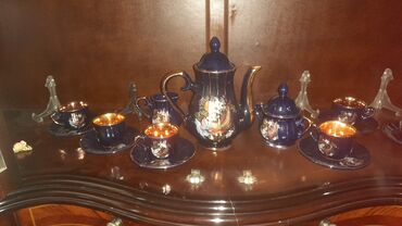 Çay dəstləri və servizlər: Çay dəsti, rəng - Göy, Farfor, Almaniya
